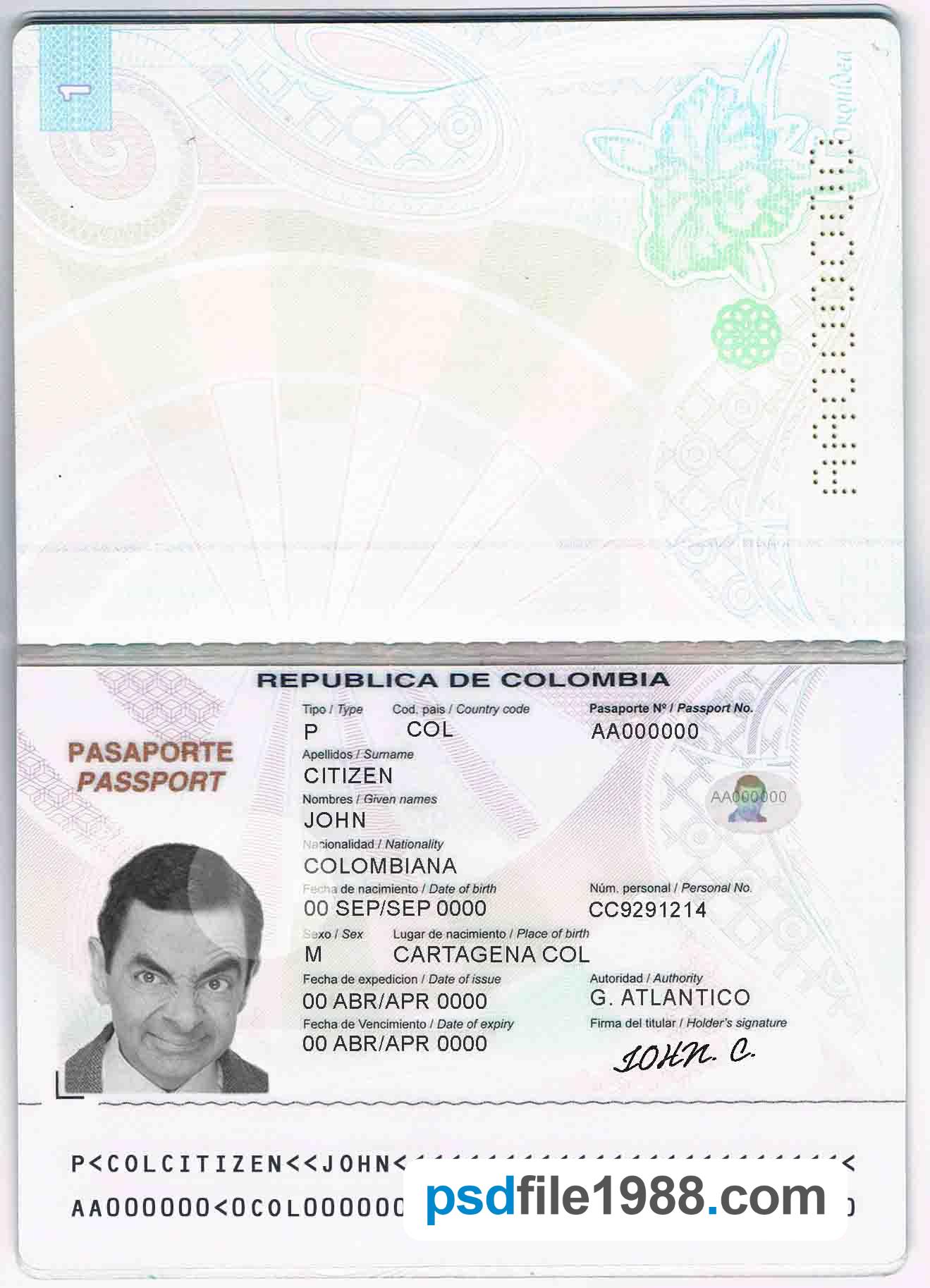 Colombia Passport 2018